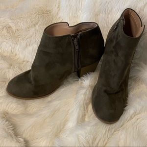 Faux Suede Olive Boots